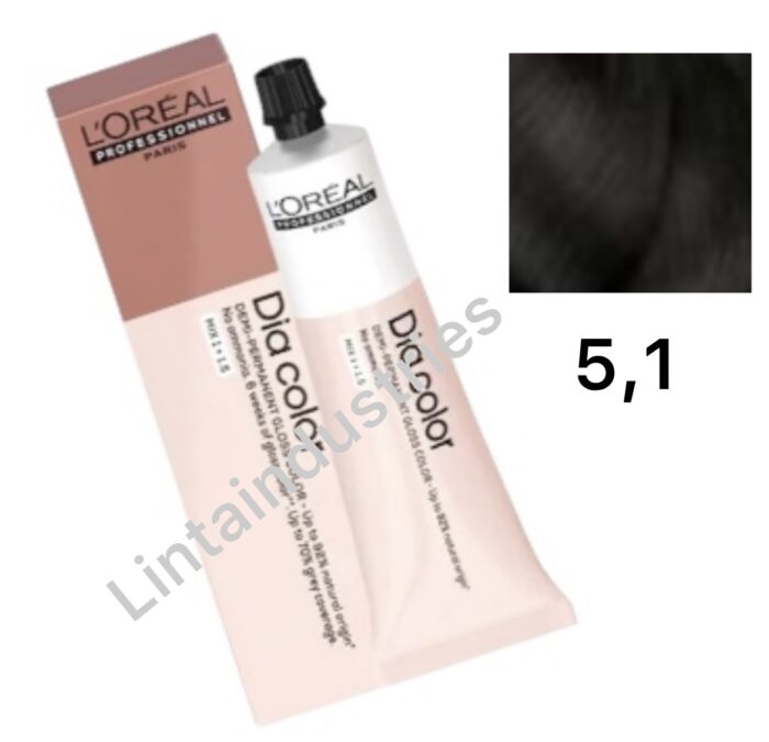 L'OREAL DIA COLOR COLORACIÓN DEMIPERMANENTE 60ML 5.1. CASTAÑO CLARO CENIZA - Imagen 1