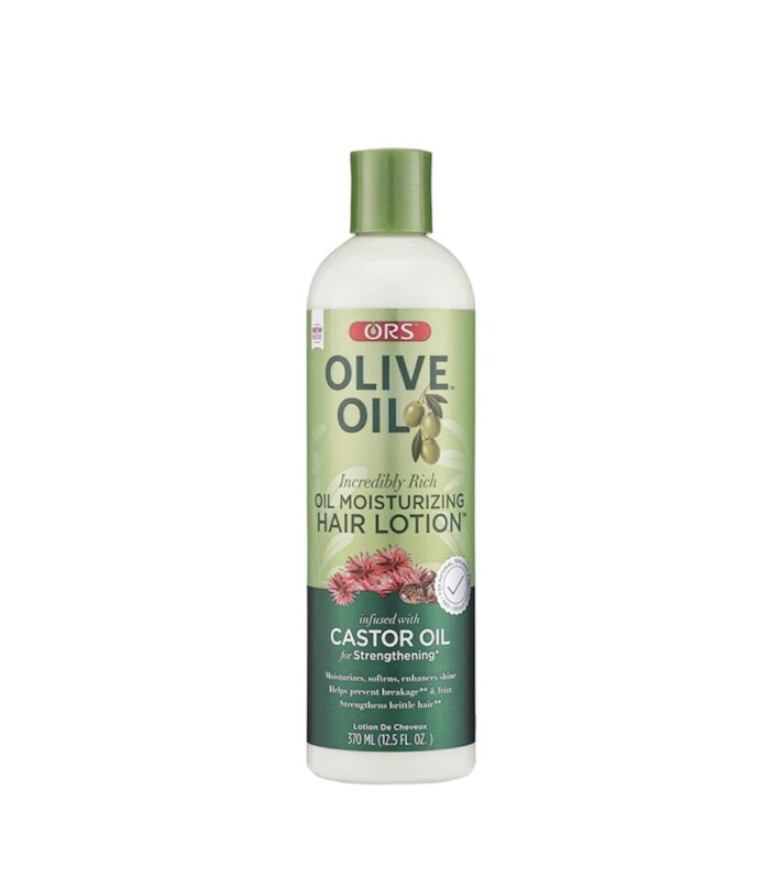 ACEITE DE OLIVA ORS LOCIÓN HIDRATANTE PARA EL CABELLO INCREÍBLEMENTE RICA CON ACEITE DE RICINO PARA FORTALECER (12.5 OZ) - Imagen 1