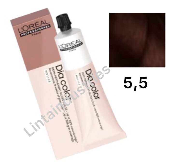 L'OREAL DIA COLOR COLORACIÓN DEMIPERMANENTE 60ML 5.5. CASTAÑO CLARO CAOBA - Imagen 1