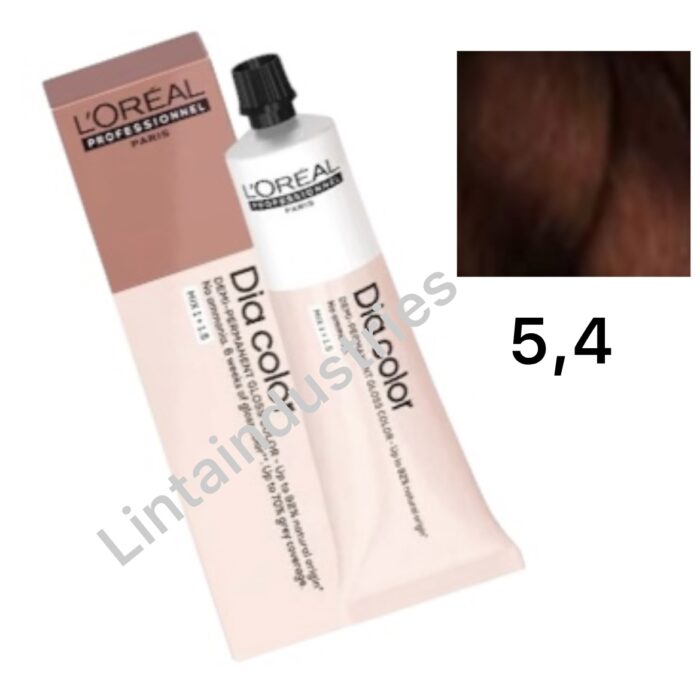 L'OREAL DIA COLOR COLORACIÓN DEMIPERMANENTE 60ML 5.4. CASTAÑO CLARO COBRIZO - Imagen 1