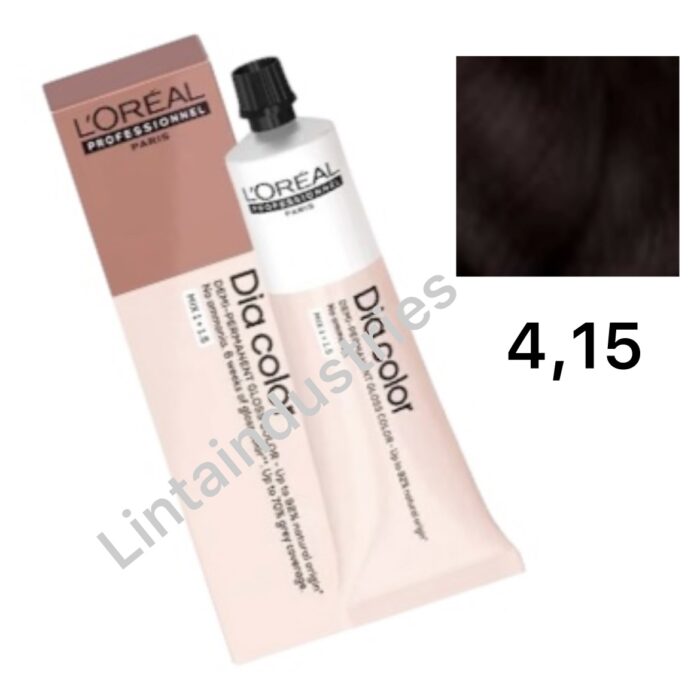 L'OREAL DIA COLOR COLORACIÓN DEMIPERMANENTE 60ML 4.15. CASTAÑO CENIZA CAOBA - Imagen 1