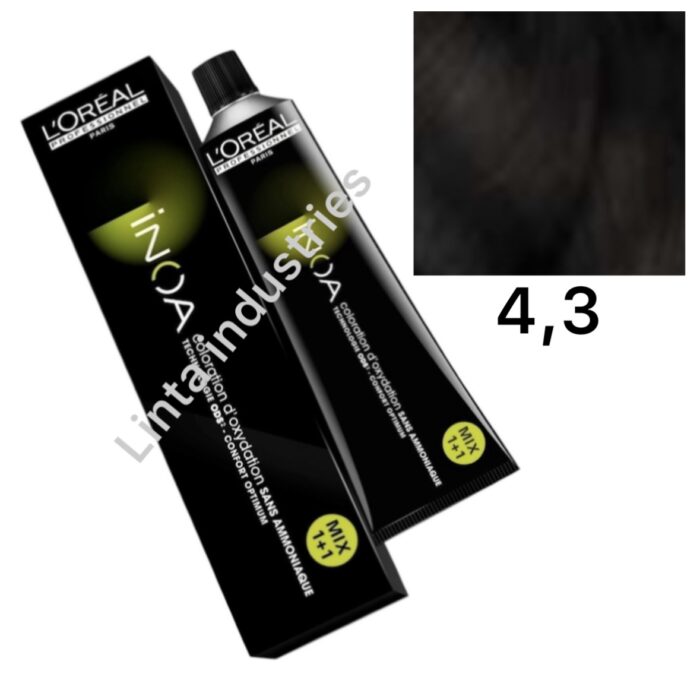 L'ORÉAL NUEVO INOA TINTE SIN AMONÍACO RAPPEL 60GR Nª4.3 CASTAÑO DORADO - Imagen 1