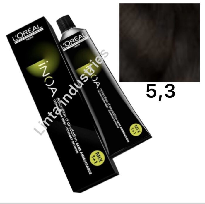 L'ORÉAL NUEVO INOA TINTE SIN AMONÍACO RAPPEL 60GRNº5.3 CASTAÑO CLARO DORADO - Imagen 1
