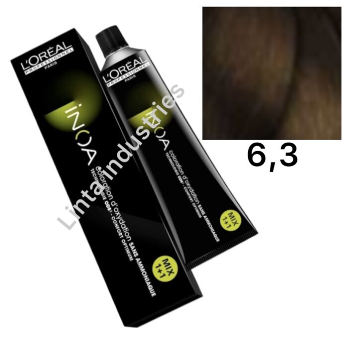 L'ORÉAL NUEVO INOA TINTE SIN AMONÍACO RAPPEL 60GR Nº6.3 RUBIO OSCURO DORADO FUNDAMENTAL - Imagen 1