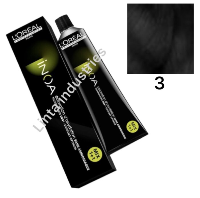 L'ORÉAL NUEVO INOA TINTE SIN AMONÍACO RAPPEL 60GR Nº3 CASTAÑO OSCURO FUNDAMENTAL - Imagen 1