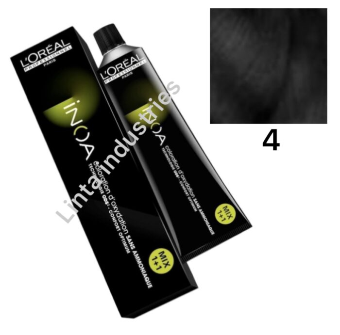 L'ORÉAL NUEVO INOA TINTE SIN AMONÍACO RAPPEL 60GR Nº4 CASTAÑO FUNDAMENTAL - Imagen 1