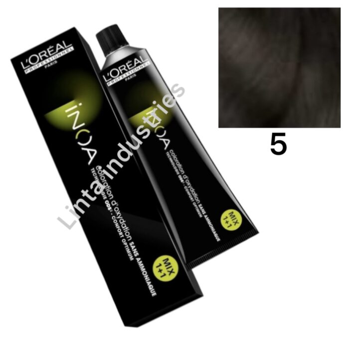 L'ORÉAL NUEVO INOA TINTE SIN AMONÍACO RAPPEL 60GR Nº5 CASTAÑO CLARO FUNDAMENTAL - Imagen 1